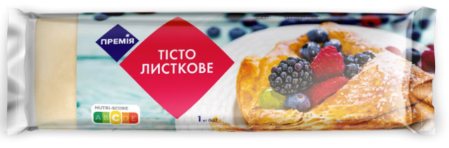 Тісто заморожене листкове Премія 1000г